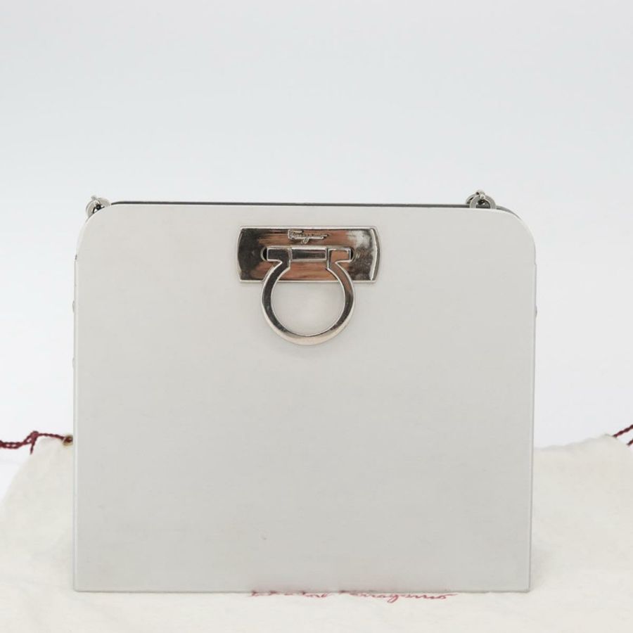 【日本直送】Salvatore Ferragamo Gancini 鏈條包 不鏽鋼銀色 正品 BA13202V-11