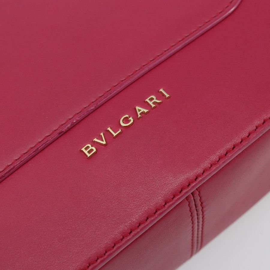 【日本直送】寶格麗 (BVLGARI) 鏈條肩背包,皮革材質,粉紅色金色,正品 BA13069A-16