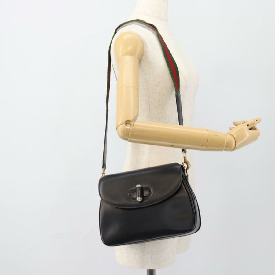 【日本直送】GUCCI Web Sherry Line 單肩包，皮革材質，黑色、金色、紅色，正品，貨號 182780A-22