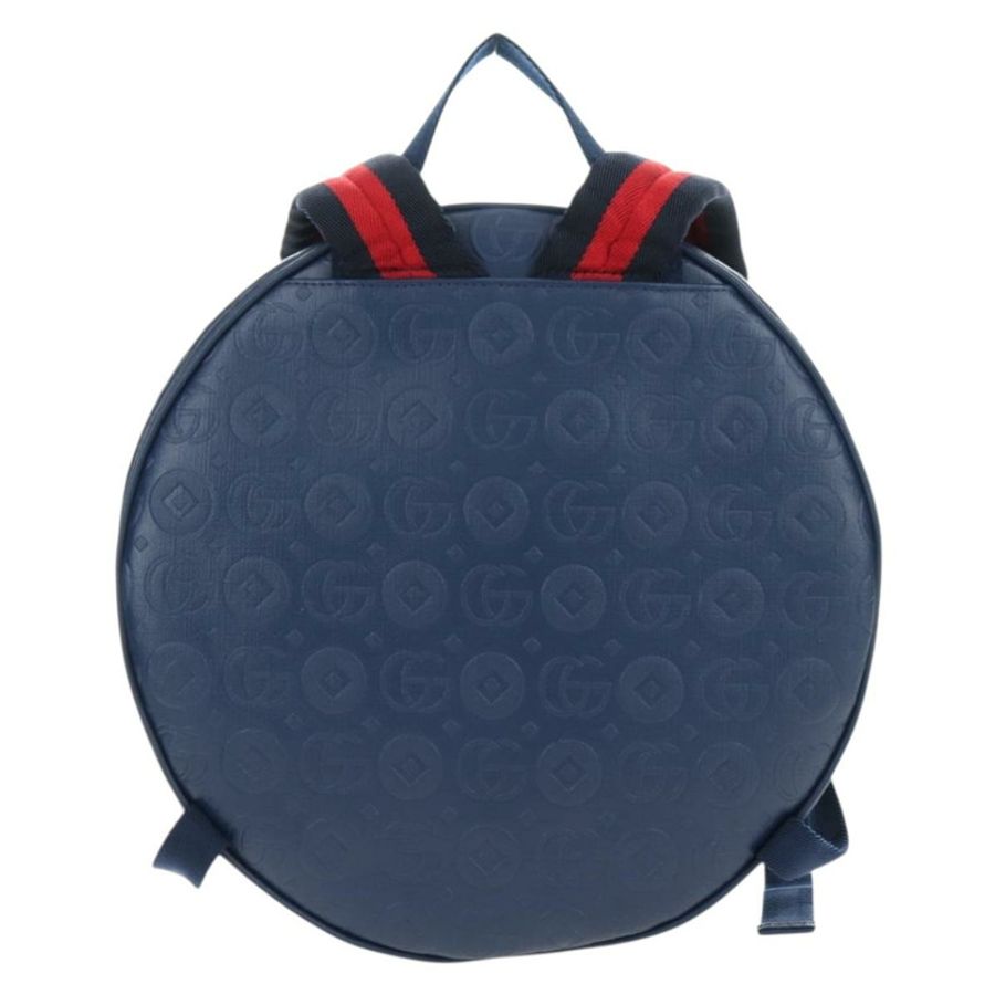 【日本直送】GUCCI Sherry Line 雙 G 雙肩包,皮革材質,海軍藍/銀色/紅色,貨號 752358,正品編號 181963M-1
