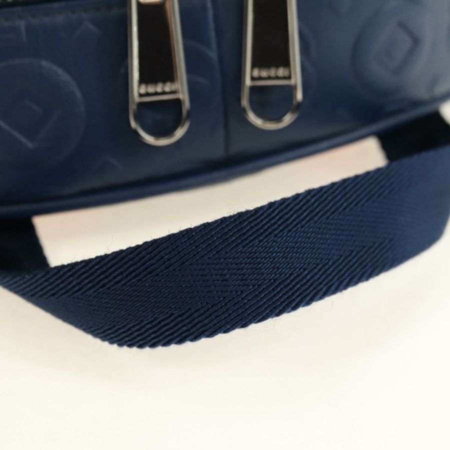 【日本直送】GUCCI Sherry Line 雙 G 雙肩包,皮革材質,海軍藍/銀色/紅色,貨號 752358,正品編號 181963M-6