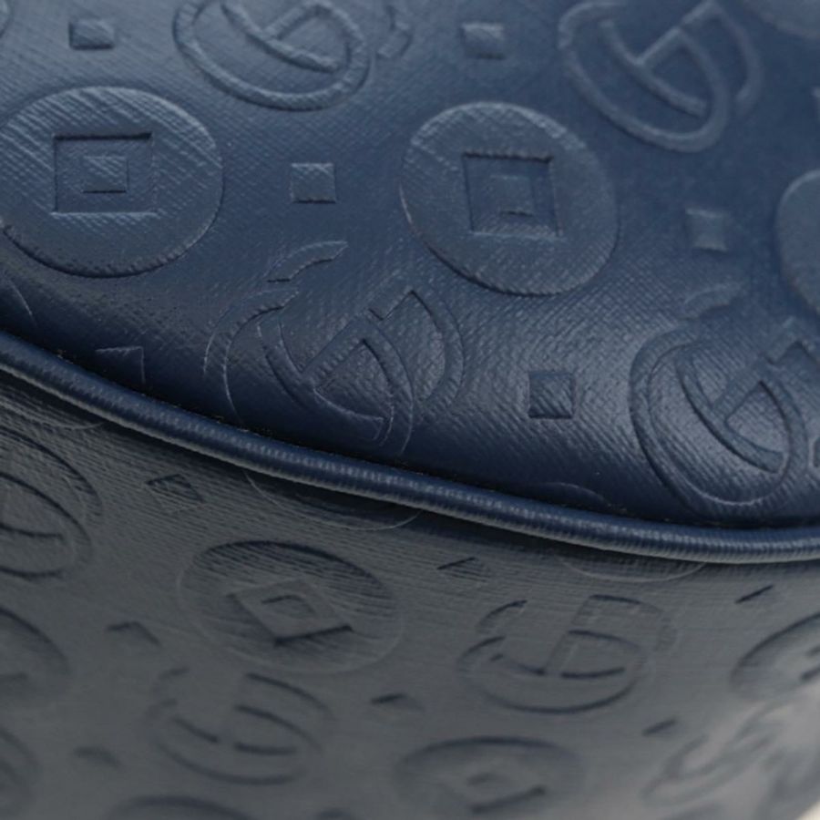 【日本直送】GUCCI Sherry Line 雙 G 雙肩包,皮革材質,海軍藍/銀色/紅色,貨號 752358,正品編號 181963M-15