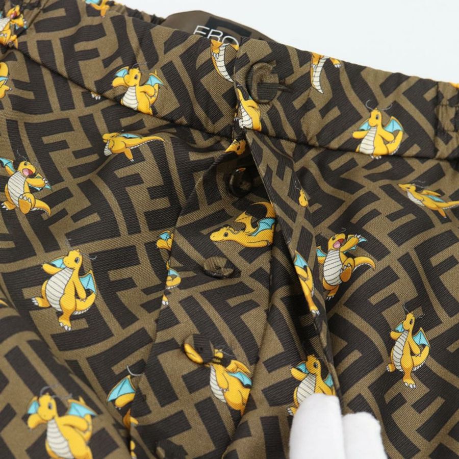 【日本直送】FENDI FENDI x FRGMT x POKMON Zucca 帆布褲 黑色 棕色 正品 167324SAM-7