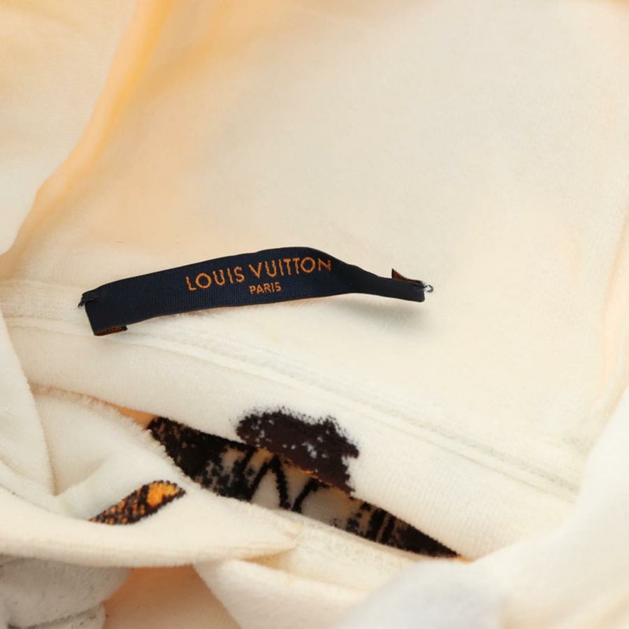 【日本直送】路易威登 (LOUIS VUITTON) 新款 Walkers 印花連帽衫 Virgil Abloh 棉質 M 象牙色 正品 182324SM-10