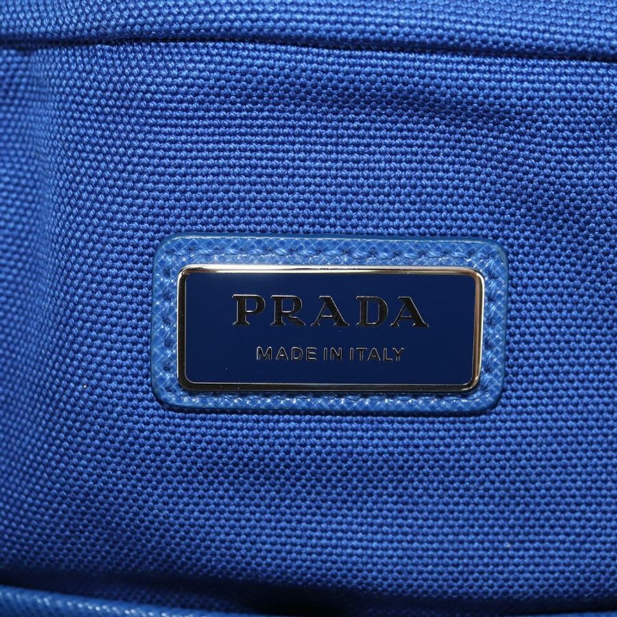 【日本直送】PRADA帆布肩包,藍銀色,正品,貨號182306M-18