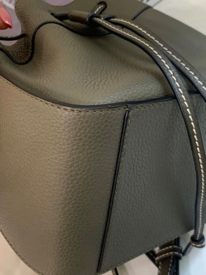 羅意威 loewe橄欖綠 牛皮 mini 吊床包-5