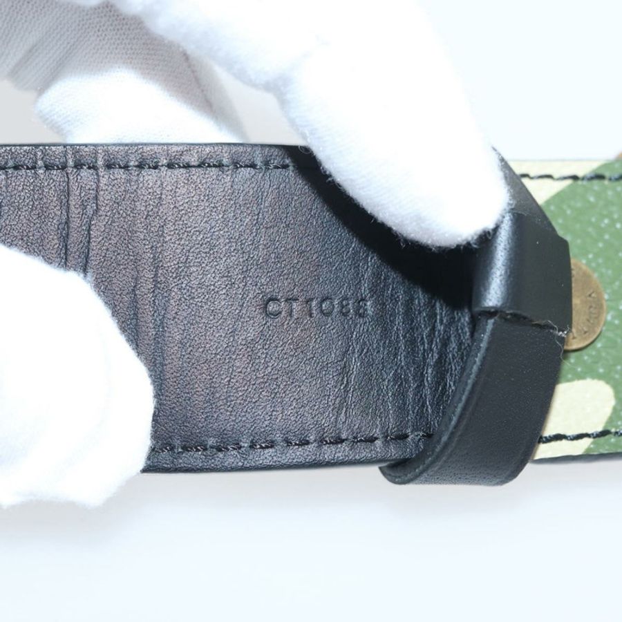 【日本直送】路易威登 Monogram 迷彩腰帶 39.4 英寸 綠色 LV 正品 182701SM-10
