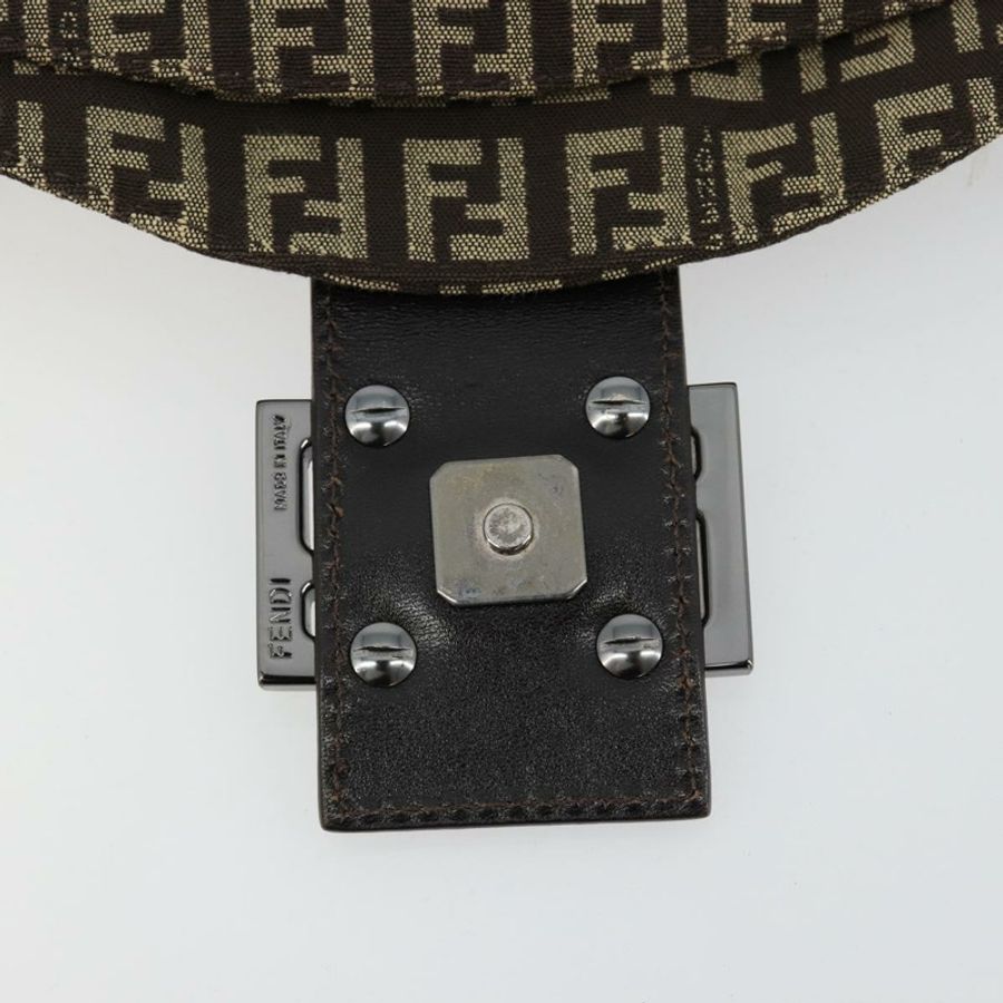 【日本直送】FENDI Zucchino帆布Mamma Baguette單肩包 銀棕色 正品 182652SAM-19