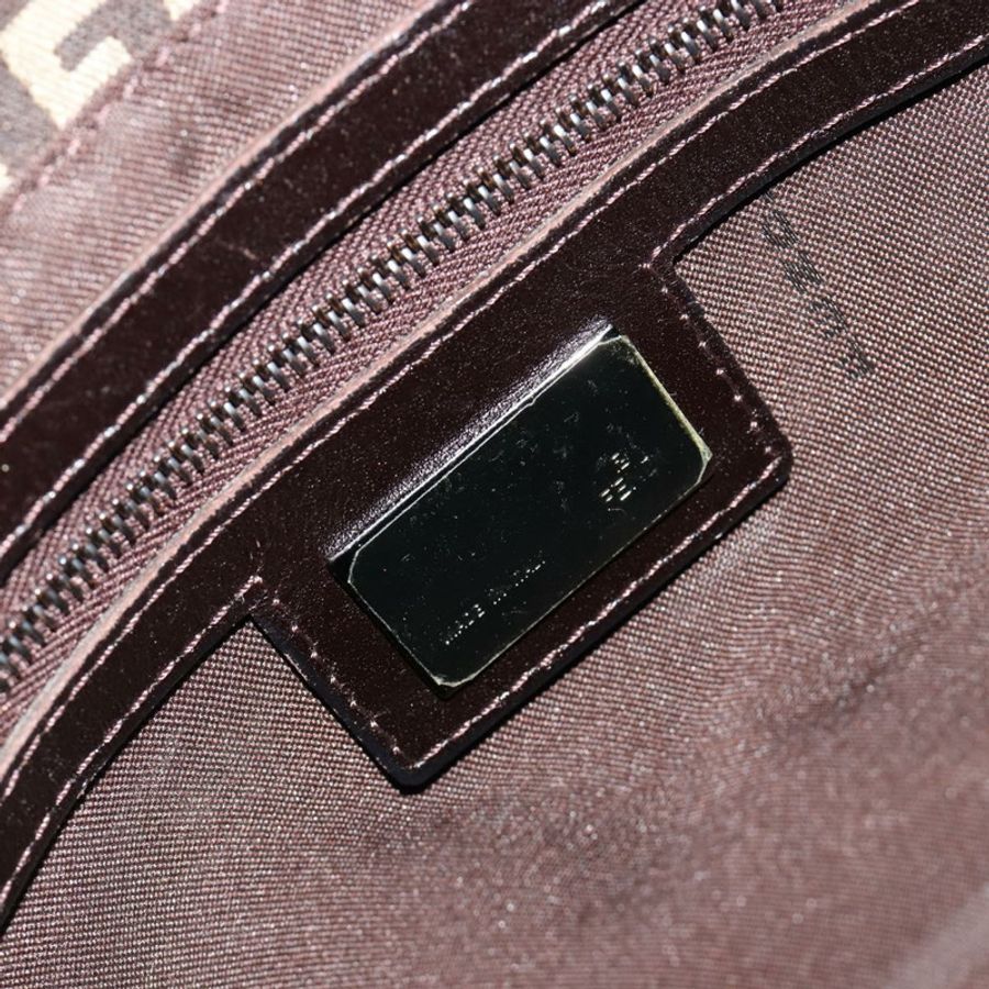 【日本直送】FENDI Zucchino帆布Mamma Baguette單肩包 銀棕色 正品 182652SAM-20