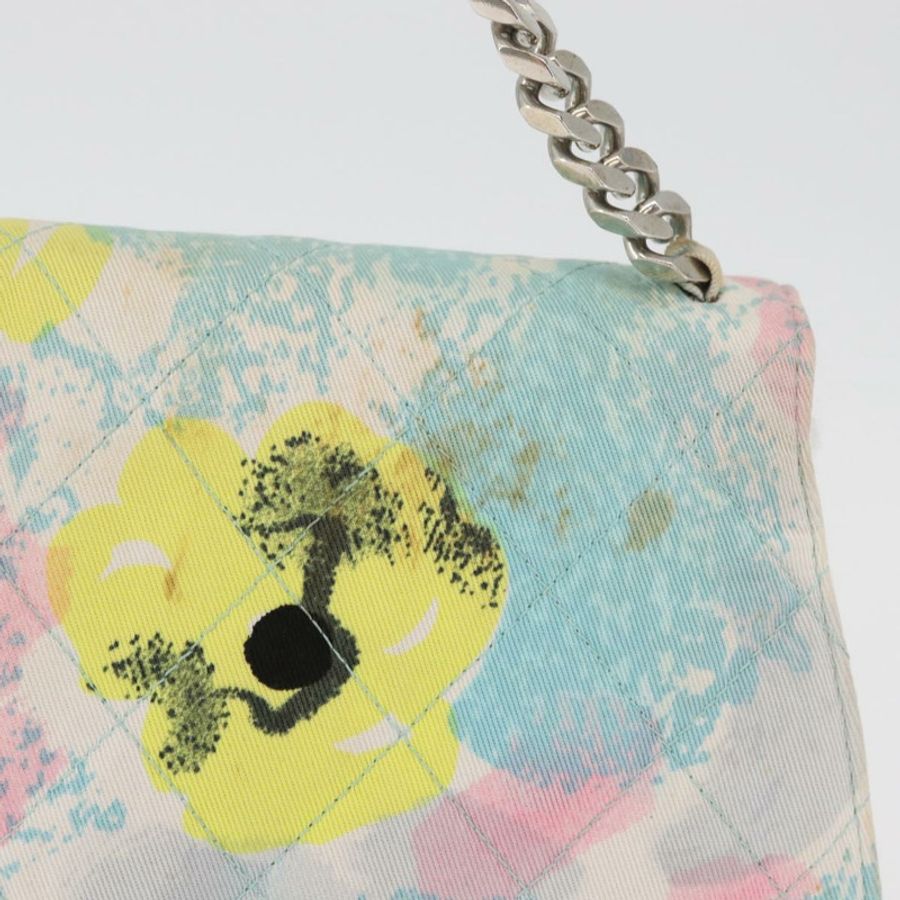 【日本直送】香奈兒 (CHANEL) 絎縫鏈條單背包 棉質 多色 銀色 CC 標誌 正品 182692SAV-3