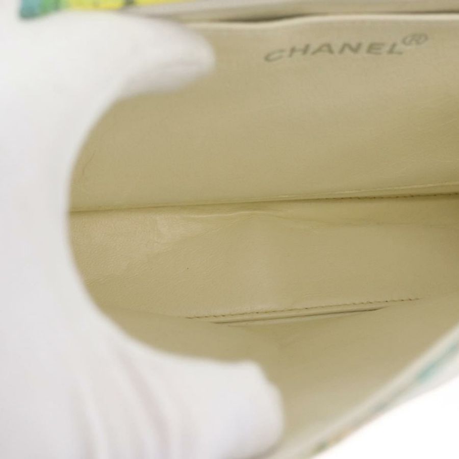 【日本直送】香奈兒 (CHANEL) 絎縫鏈條單背包 棉質 多色 銀色 CC 標誌 正品 182692SAV-9