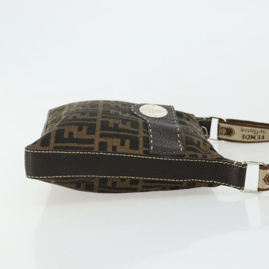 【日本直送】FENDI Zucca帆布Celeria單肩包 黑色棕色 正品 182654A-2