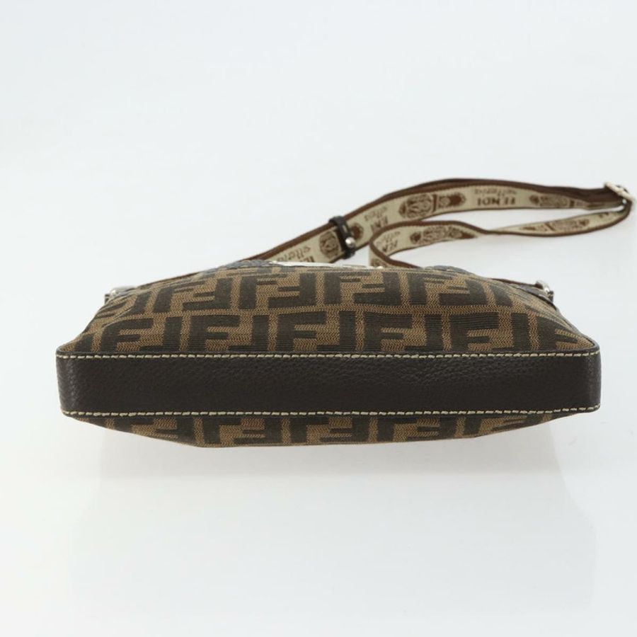 【日本直送】FENDI Zucca帆布Celeria單肩包 黑色棕色 正品 182654A-4