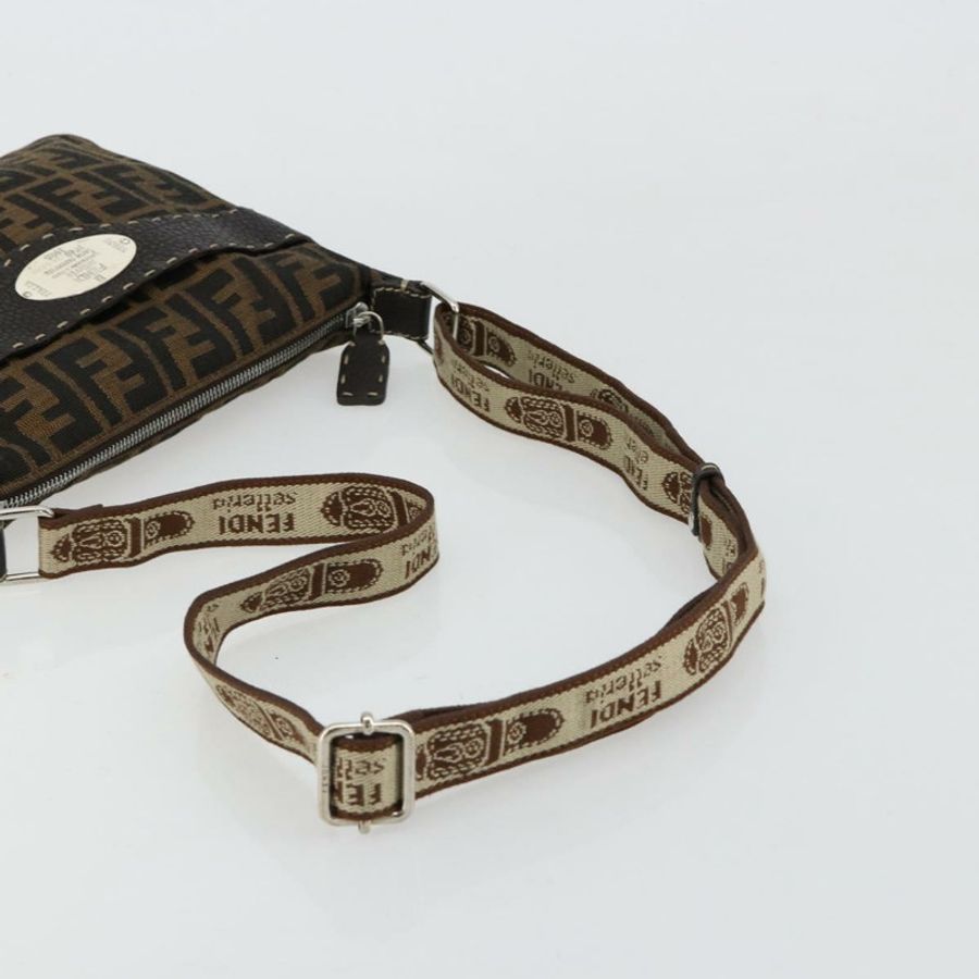 【日本直送】FENDI Zucca帆布Celeria單肩包 黑色棕色 正品 182654A-6