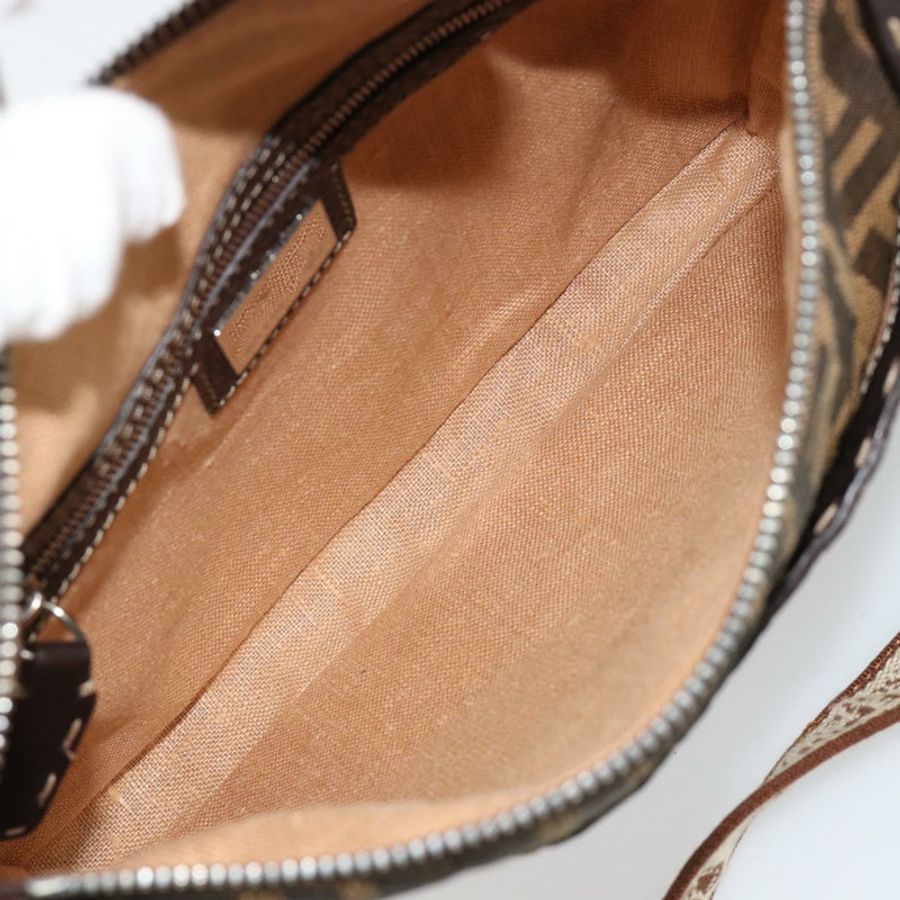 【日本直送】FENDI Zucca帆布Celeria單肩包 黑色棕色 正品 182654A-10