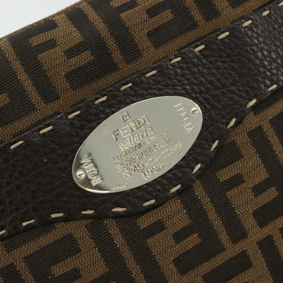 【日本直送】FENDI Zucca帆布Celeria單肩包 黑色棕色 正品 182654A-16