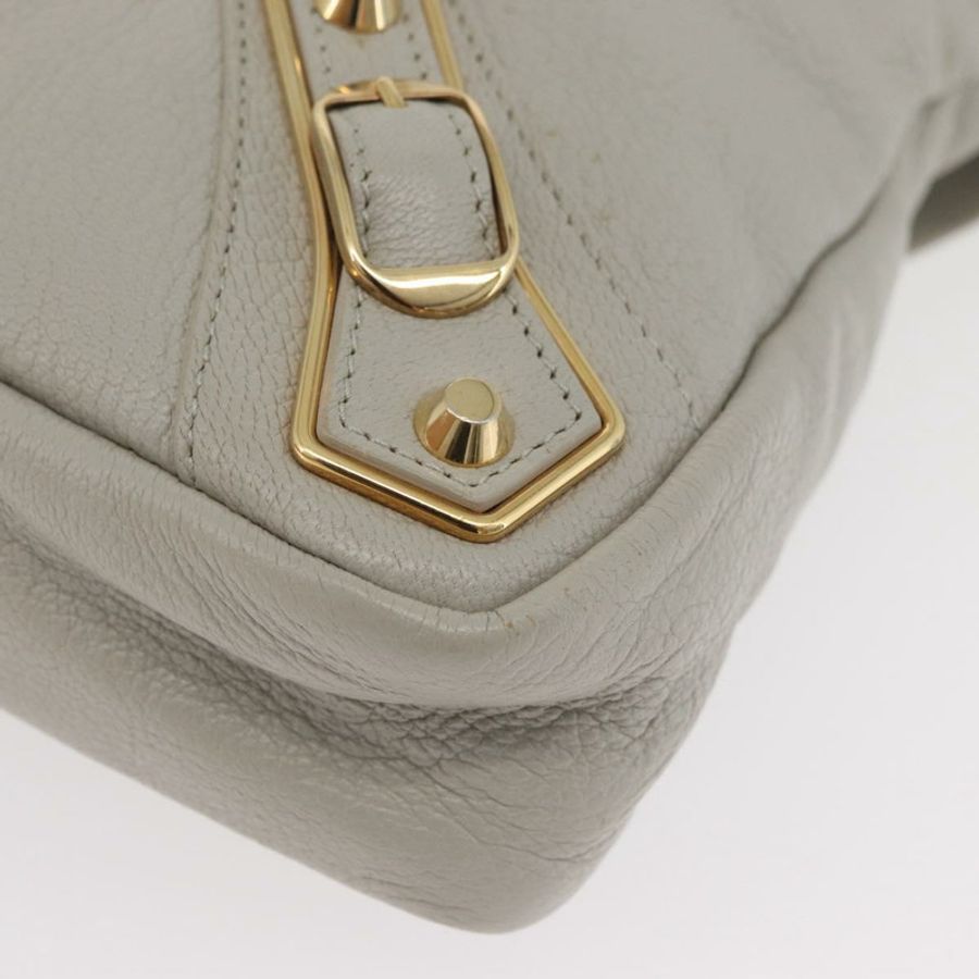 【日本直送】BALENCIAGA Edge Town 手提包 皮革 兩用 灰色/金色 390149 正品 182677SAM-15
