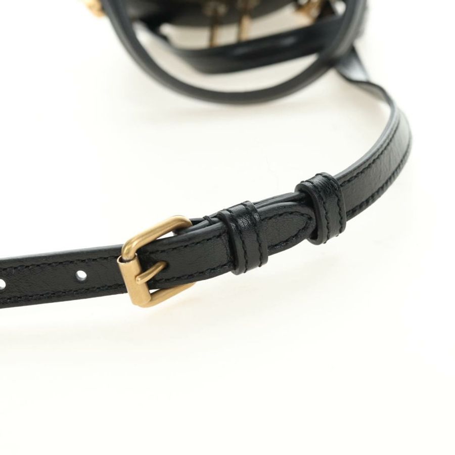 【日本直送】GUCCI 籃球造型手提包 皮革 兩用 黑色 金色 547855 正品 182676SAM-8