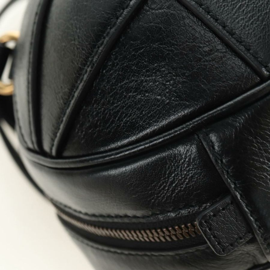 【日本直送】GUCCI 籃球造型手提包 皮革 兩用 黑色 金色 547855 正品 182676SAM-16