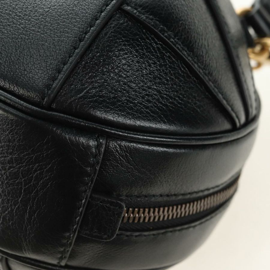 【日本直送】GUCCI 籃球造型手提包 皮革 兩用 黑色 金色 547855 正品 182676SAM-17