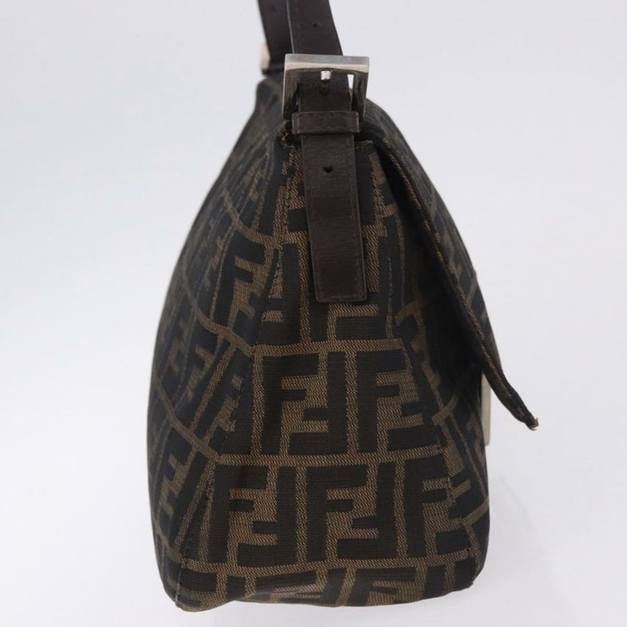 【日本直送】FENDI Zucca帆布Mamma Baguette單肩包 黑色棕色 正品 am11778V-3