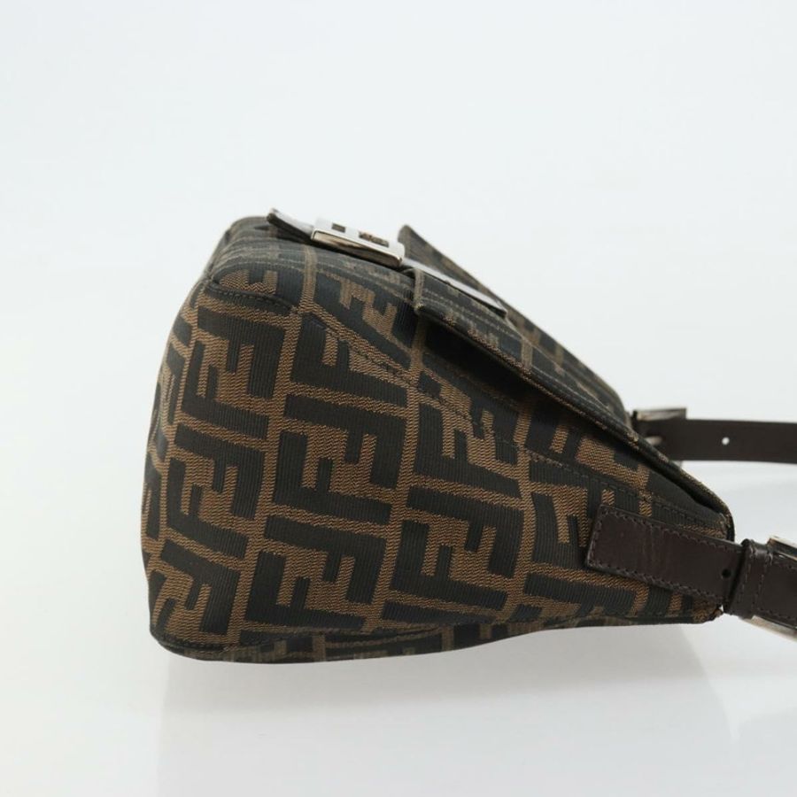 【日本直送】FENDI Zucca帆布Mamma Baguette手提包,黑色、棕色、銀色,正品 am11776SAV-2