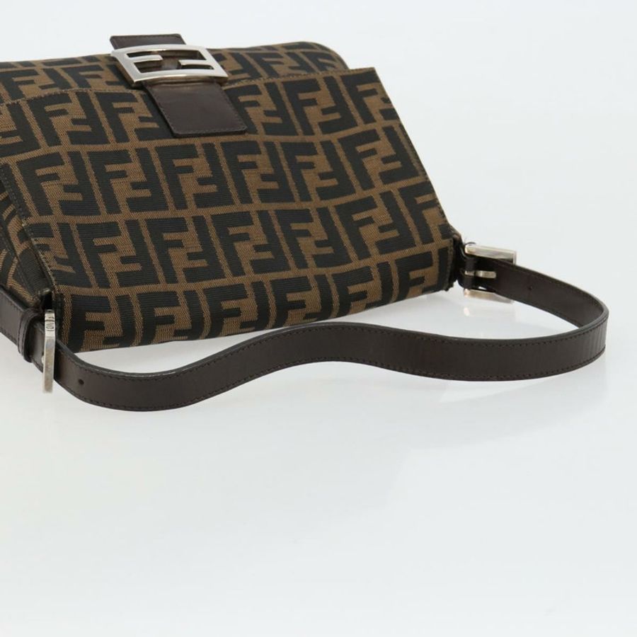 【日本直送】FENDI Zucca帆布Mamma Baguette手提包,黑色、棕色、銀色,正品 am11776SAV-6