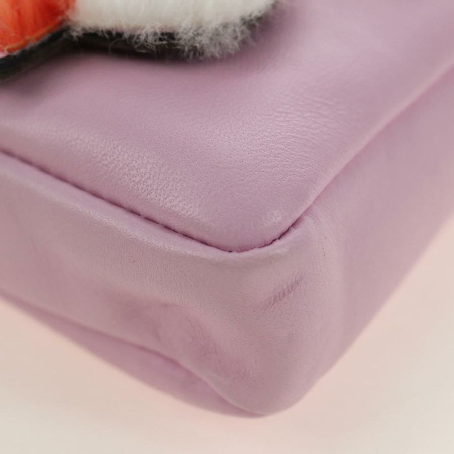 【日本直送】FENDI Monster Micro 水桶肩包 皮革 粉紅色 銀色 正品 am11769M-14