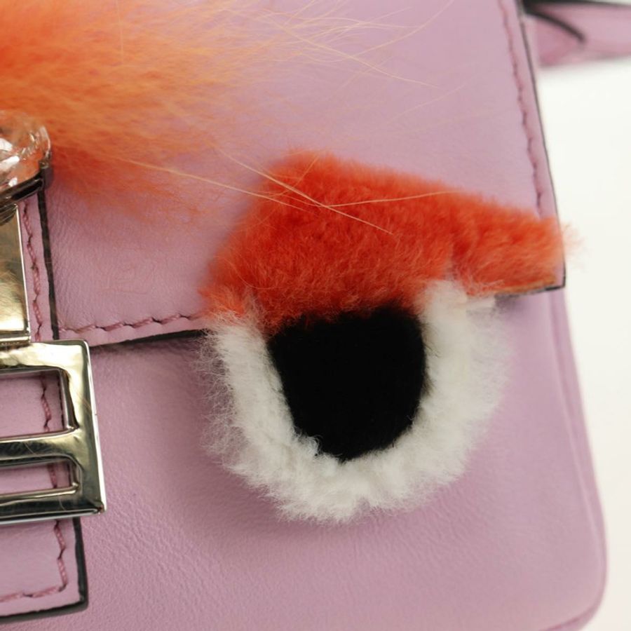 【日本直送】FENDI Monster Micro 水桶肩包 皮革 粉紅色 銀色 正品 am11769M-18
