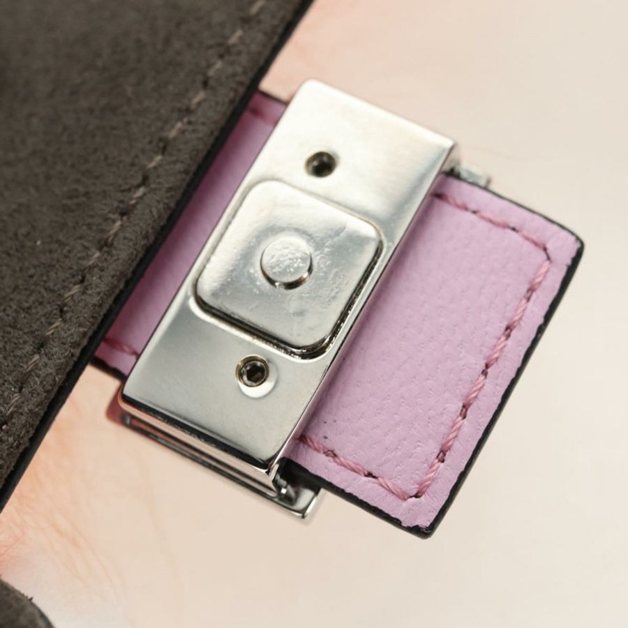 【日本直送】FENDI Monster Micro 水桶肩包 皮革 粉紅色 銀色 正品 am11769M-21