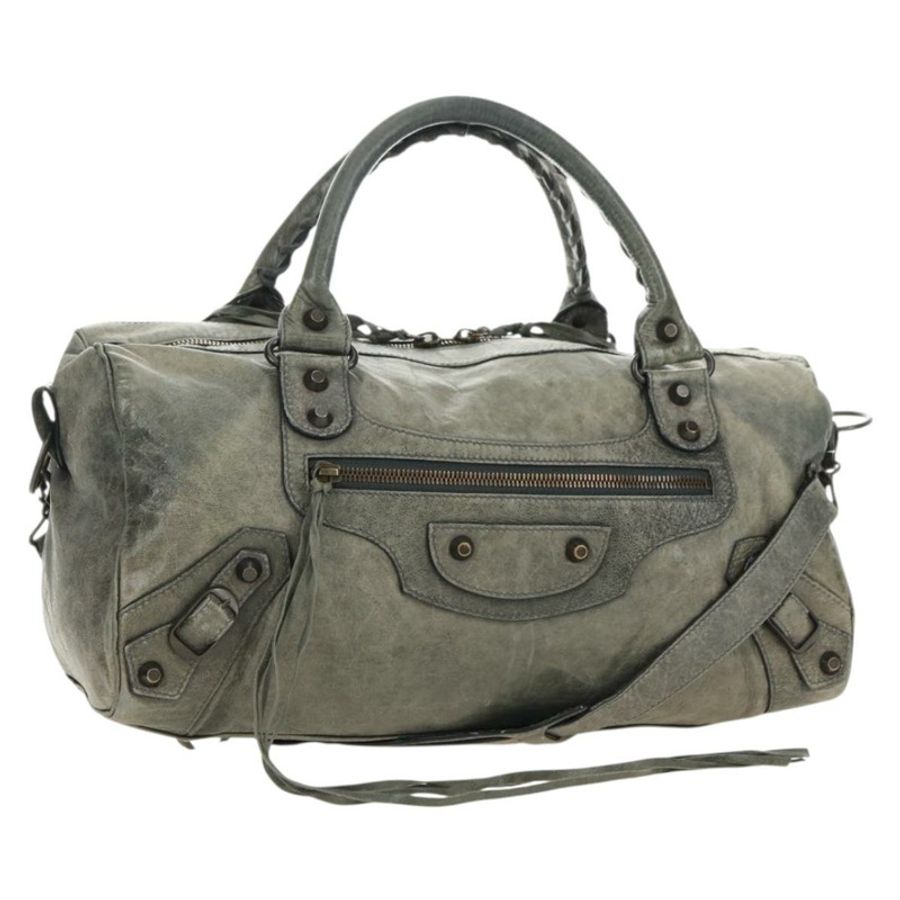 【日本直送】BALENCIAGA Zazigi 手提包 皮革 2way 綠色 128523 正品 182579V-0