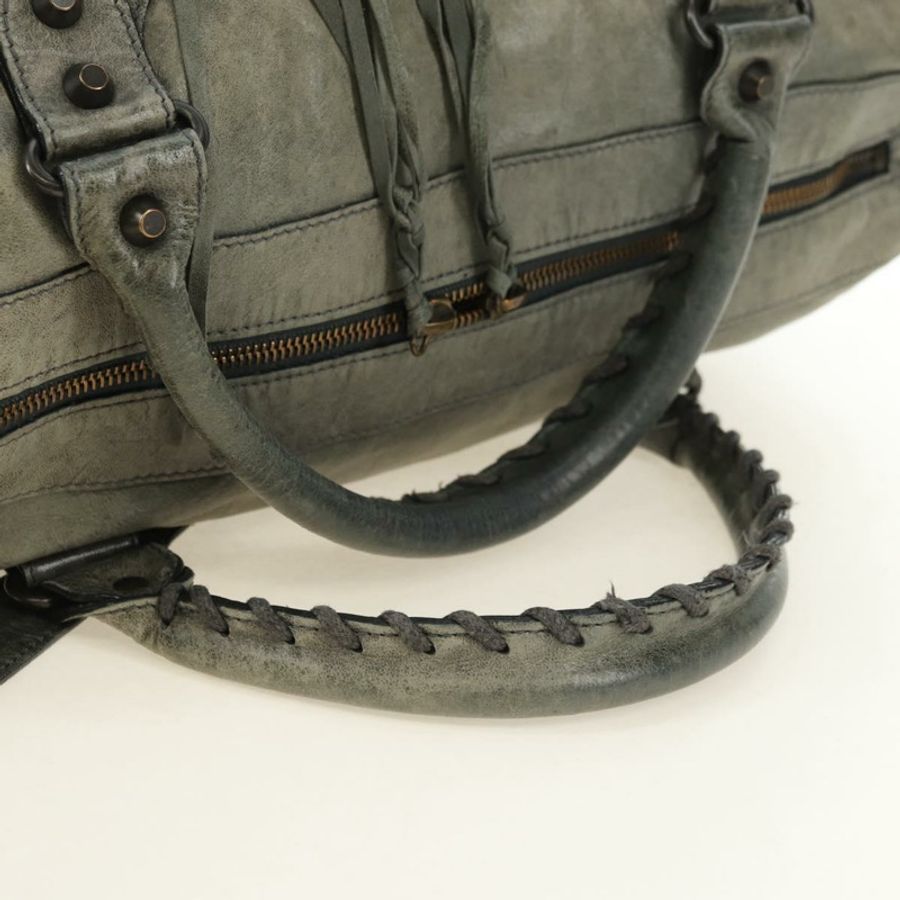【日本直送】BALENCIAGA Zazigi 手提包 皮革 2way 綠色 128523 正品 182579V-5