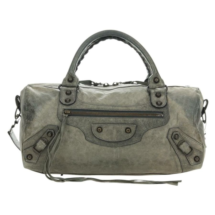 【日本直送】BALENCIAGA Zazigi 手提包 皮革 2way 綠色 128523 正品 182579V-12