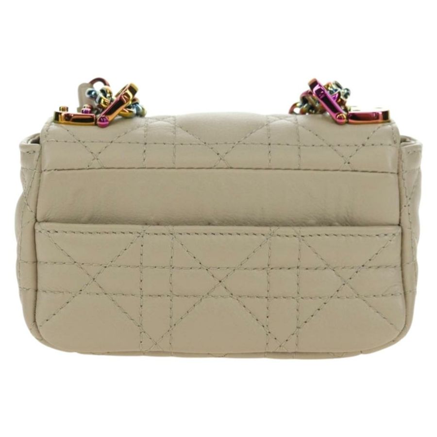 【日本直送】Christian Dior Caro Micro Chain Canage 羊皮米色金色鏈條包,正品 182573SAM-1