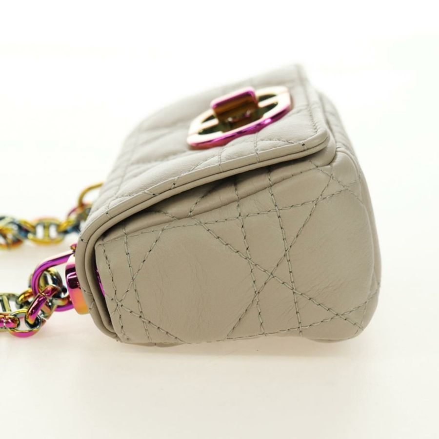 【日本直送】Christian Dior Caro Micro Chain Canage 羊皮米色金色鏈條包,正品 182573SAM-2