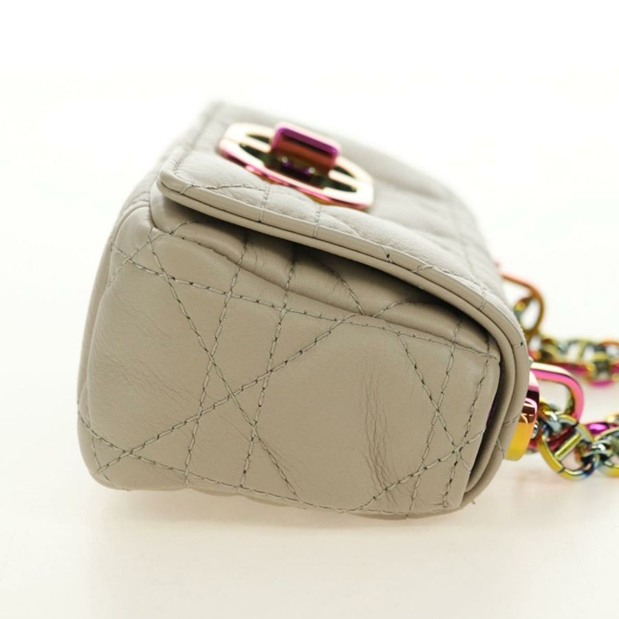 【日本直送】Christian Dior Caro Micro Chain Canage 羊皮米色金色鏈條包,正品 182573SAM-3