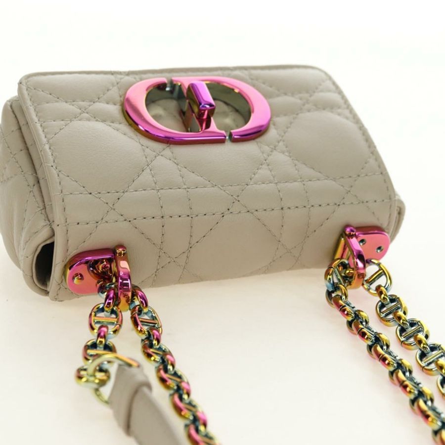 【日本直送】Christian Dior Caro Micro Chain Canage 羊皮米色金色鏈條包,正品 182573SAM-5
