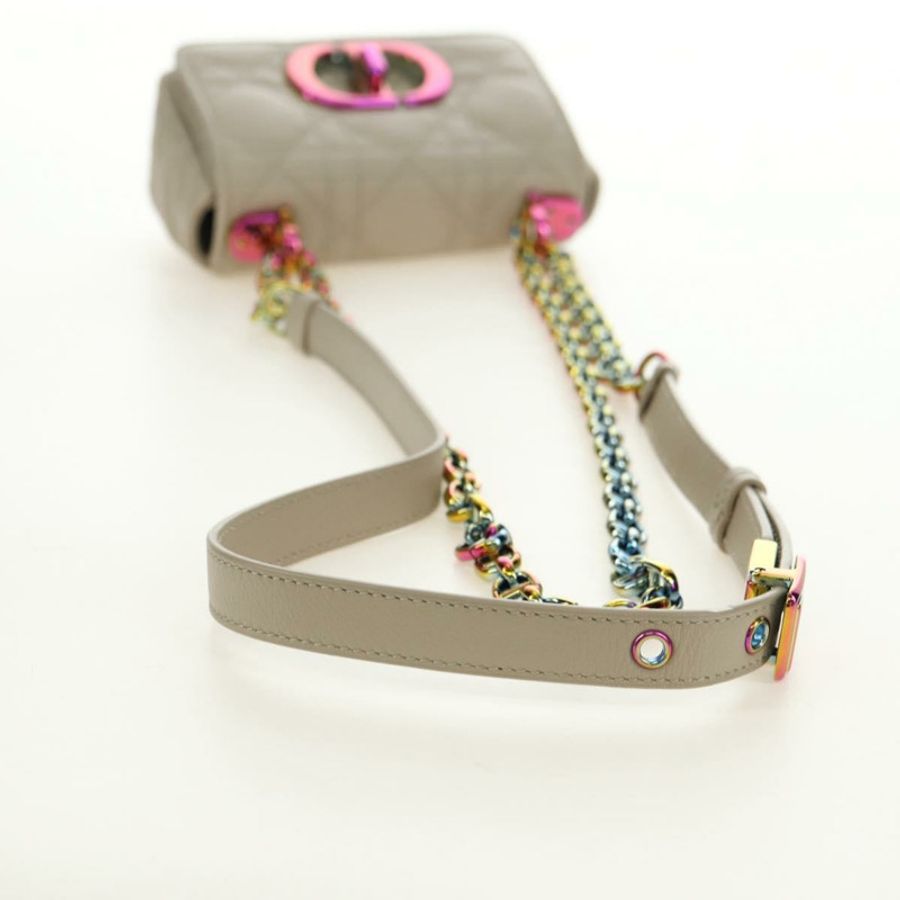 【日本直送】Christian Dior Caro Micro Chain Canage 羊皮米色金色鏈條包,正品 182573SAM-6