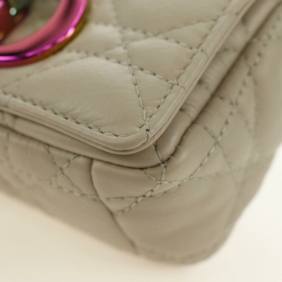 【日本直送】Christian Dior Caro Micro Chain Canage 羊皮米色金色鏈條包,正品 182573SAM-14