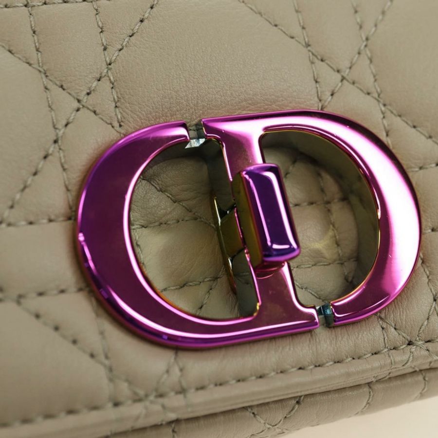 【日本直送】Christian Dior Caro Micro Chain Canage 羊皮米色金色鏈條包,正品 182573SAM-17