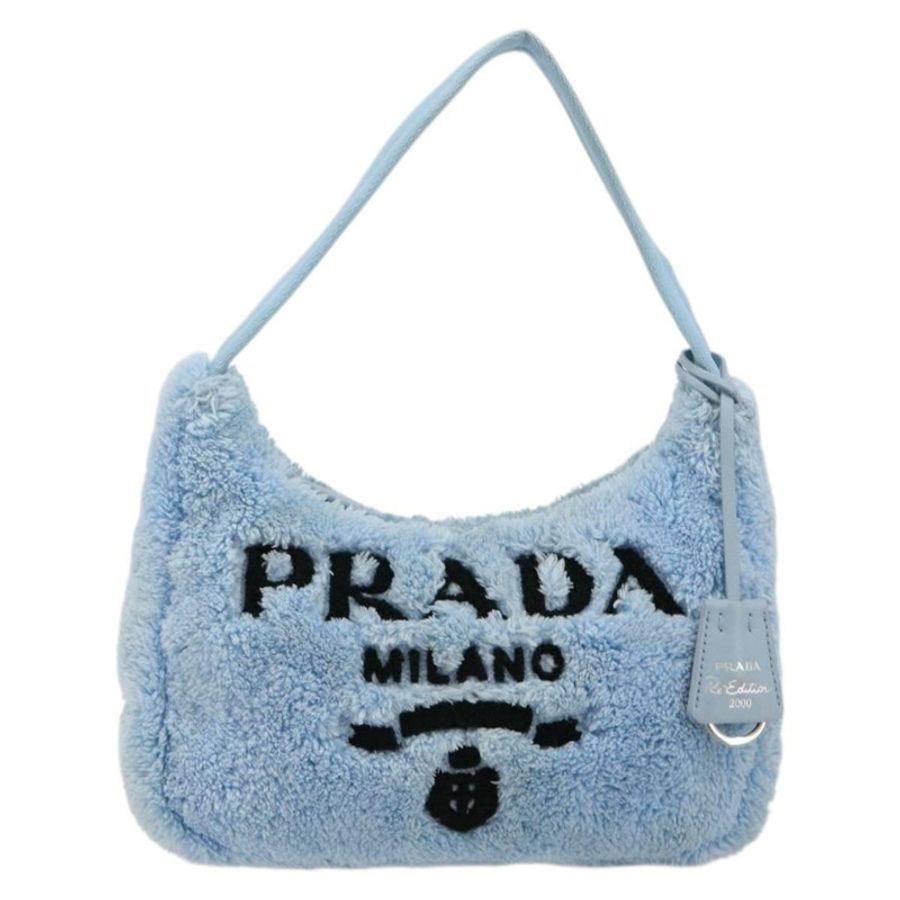 【日本直送】PRADA 手提包 Pile 淺藍色 銀色 Auth 182583A-12