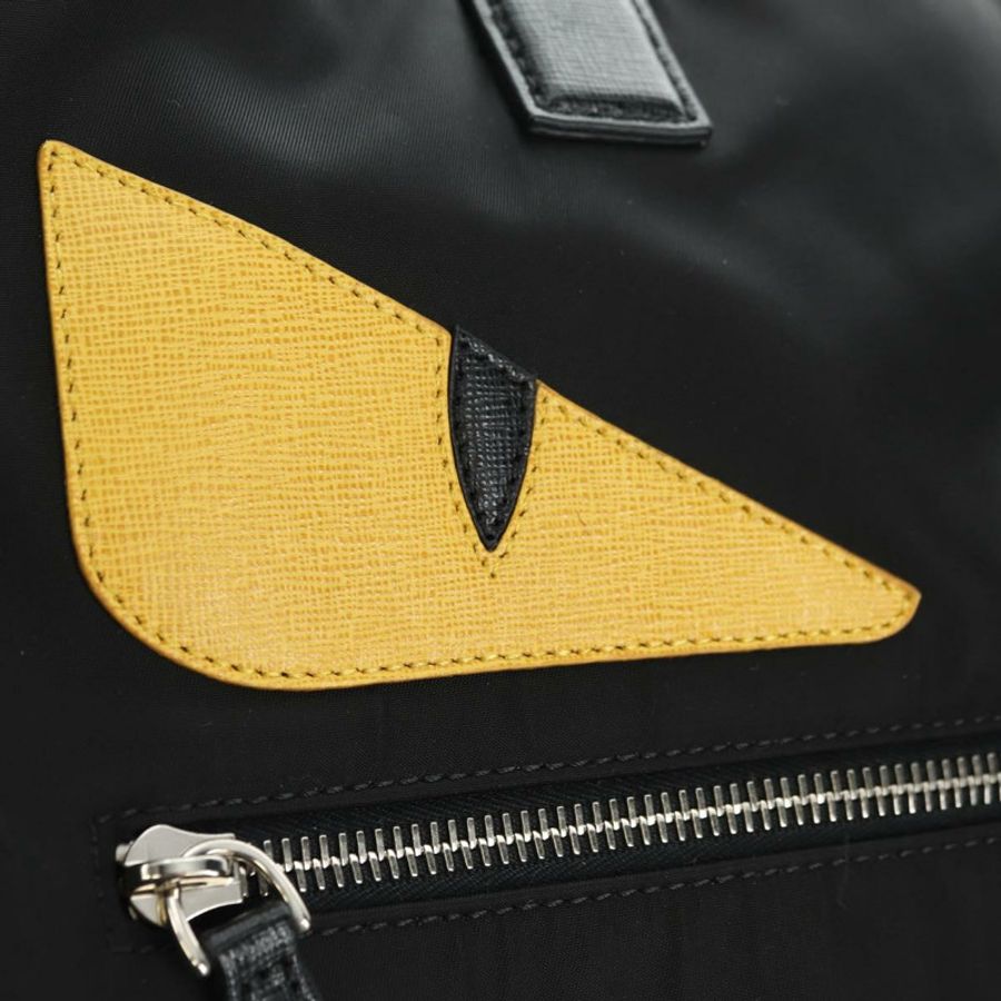 【日本直送】FENDI Monster Bugs 托特包 尼龍材質 黑色 銀色 正品 183030M-17