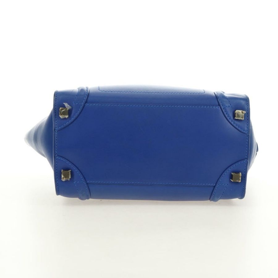【日本直送】CELINE 迷你購物手提包 皮革 藍色 金色 正品 183645V-4