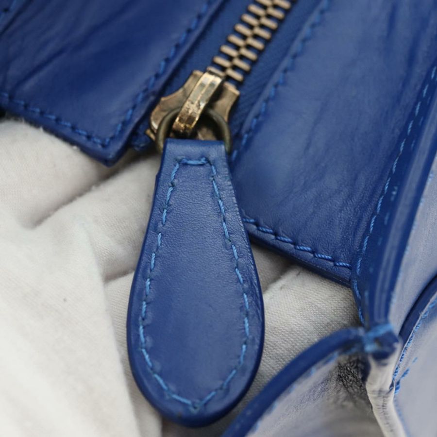 【日本直送】CELINE 迷你購物手提包 皮革 藍色 金色 正品 183645V-7