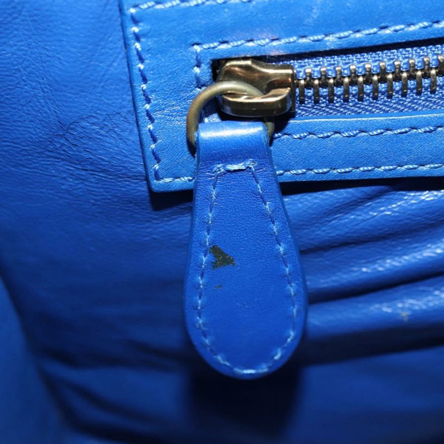 【日本直送】CELINE 迷你購物手提包 皮革 藍色 金色 正品 183645V-24