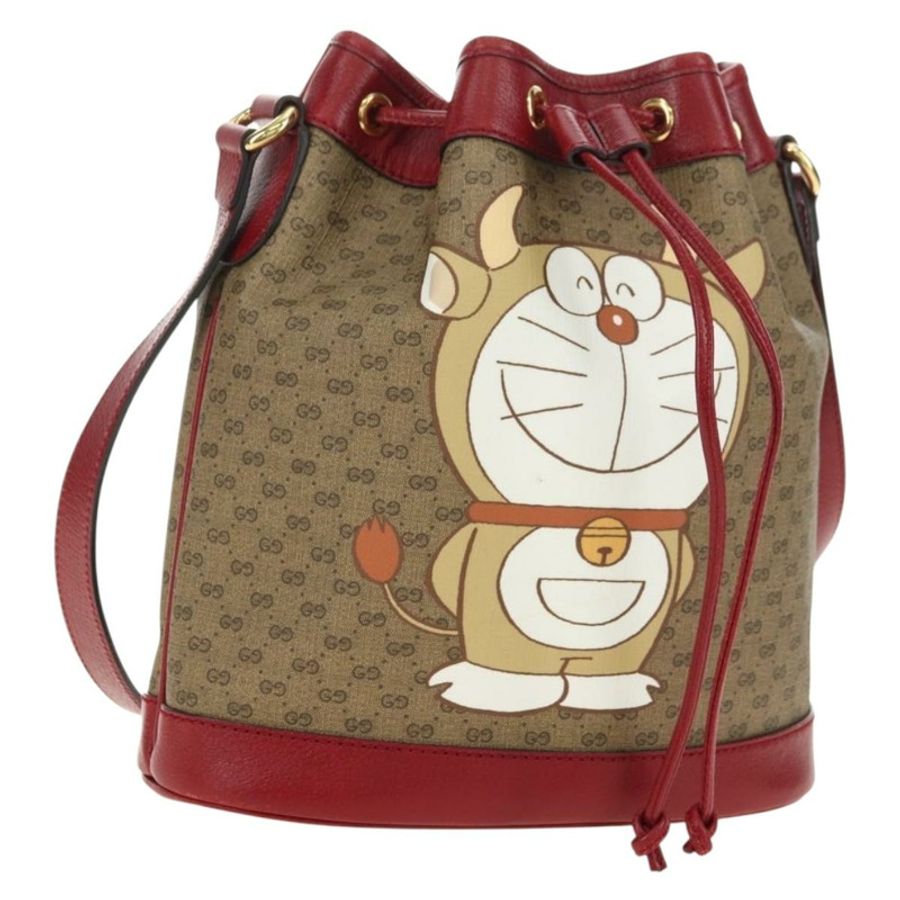 【日本直送】GUCCI Micro GG Supreme Doraemon x Fujiko-Pro 手提包 PVC 米色 655597 正品 183006M-0