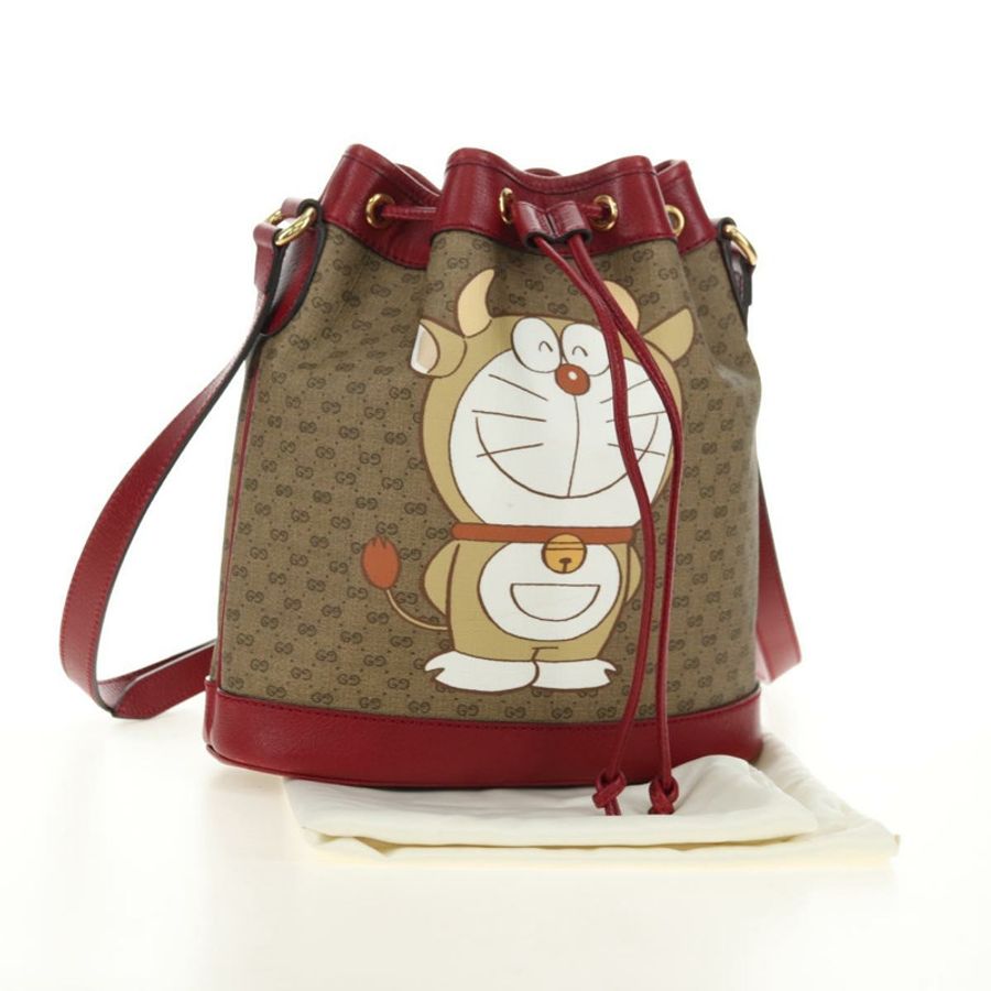 【日本直送】GUCCI Micro GG Supreme Doraemon x Fujiko-Pro 手提包 PVC 米色 655597 正品 183006M-11
