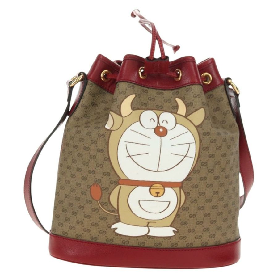 【日本直送】GUCCI Micro GG Supreme Doraemon x Fujiko-Pro 手提包 PVC 米色 655597 正品 183006M-12
