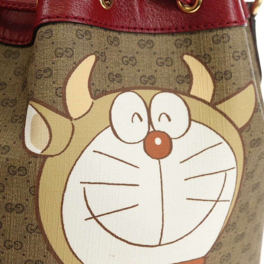 【日本直送】GUCCI Micro GG Supreme Doraemon x Fujiko-Pro 手提包 PVC 米色 655597 正品 183006M-18