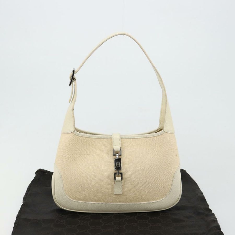 【日本直送】GUCCI Jackie 肩背包 帆布 象牙色 金色 001 3735 正品 183266SAV-11